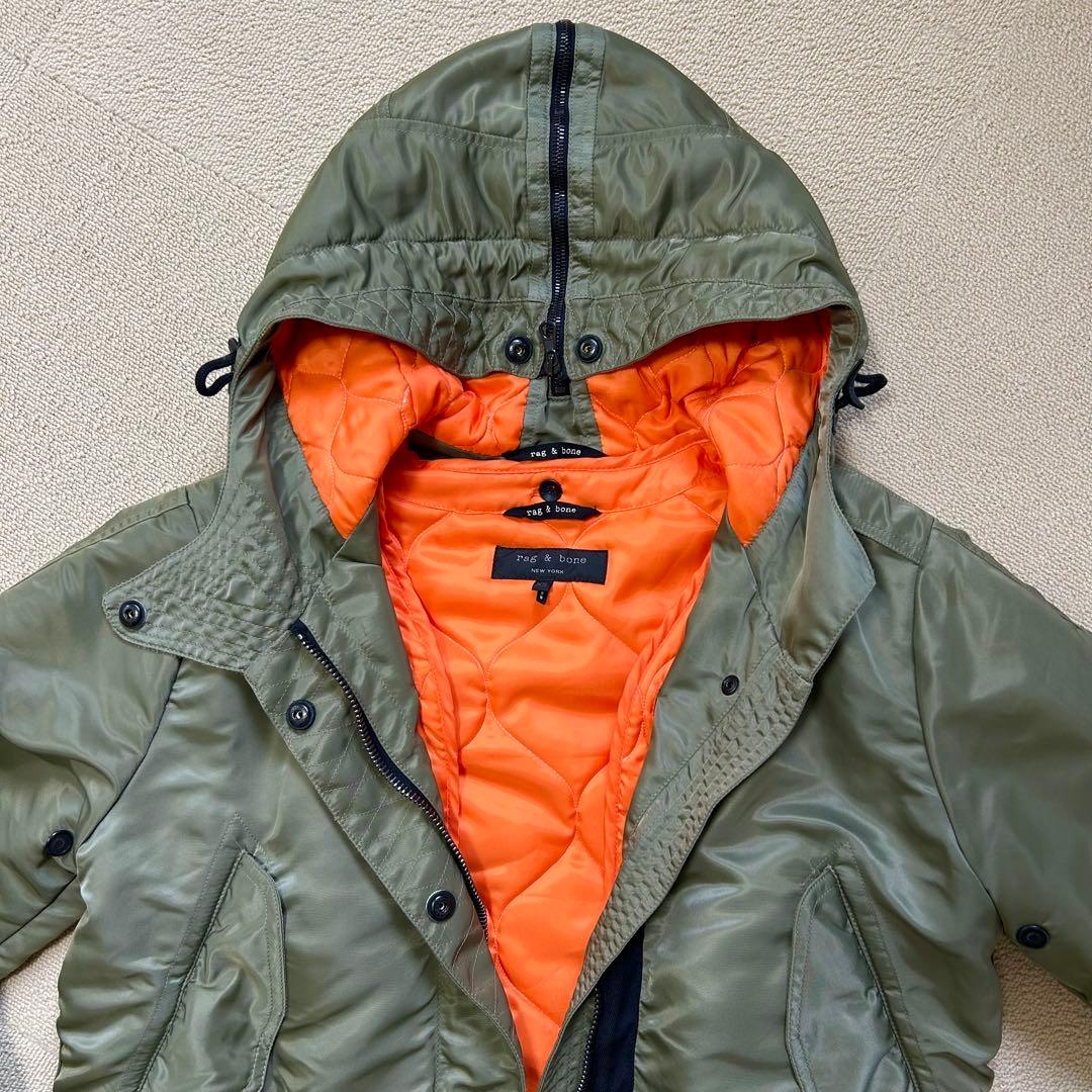 美品rag&boneミリタリーグリーン2wayコートS