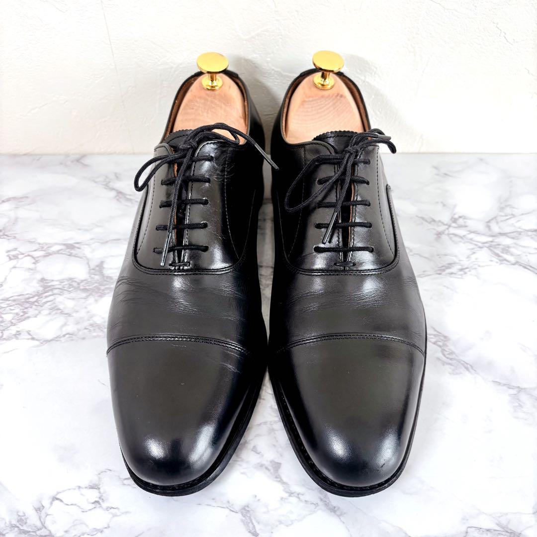 【極美品】スコッチグレイン ストレートチップ 黒 25.5 本革 日本製