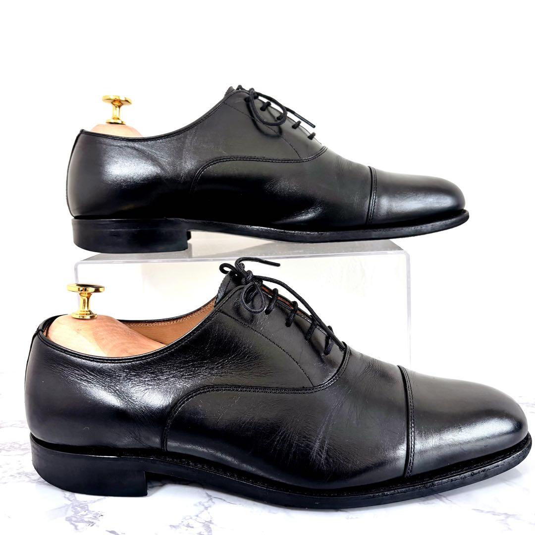 【極美品】スコッチグレイン ストレートチップ 黒 25.5 本革 日本製