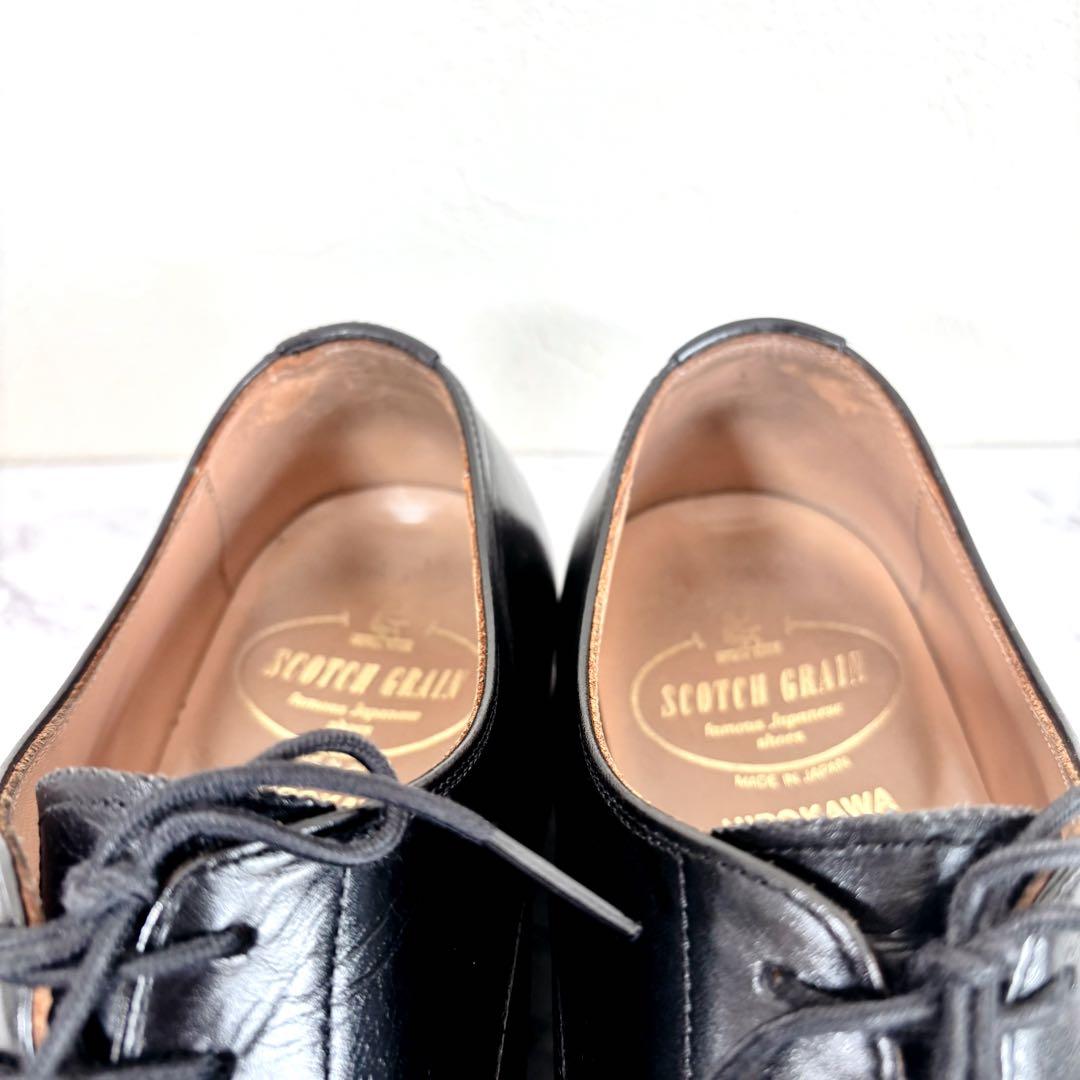 【極美品】スコッチグレイン ストレートチップ 黒 25.5 本革 日本製