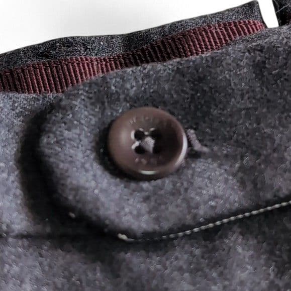 美品 インコテックス サキソニー スリム テーパード スラックス チャコール