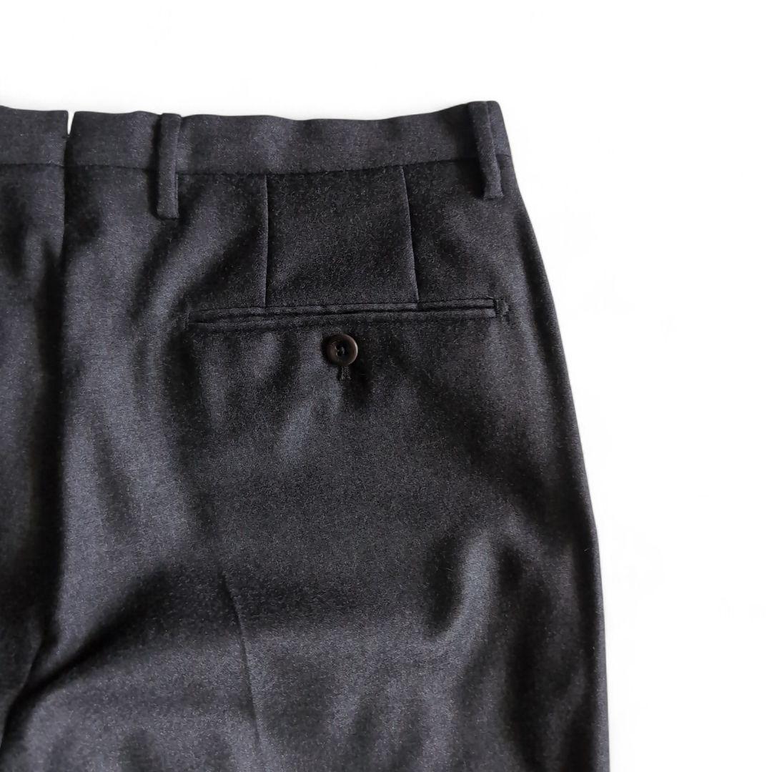 美品 インコテックス サキソニー スリム テーパード スラックス チャコール