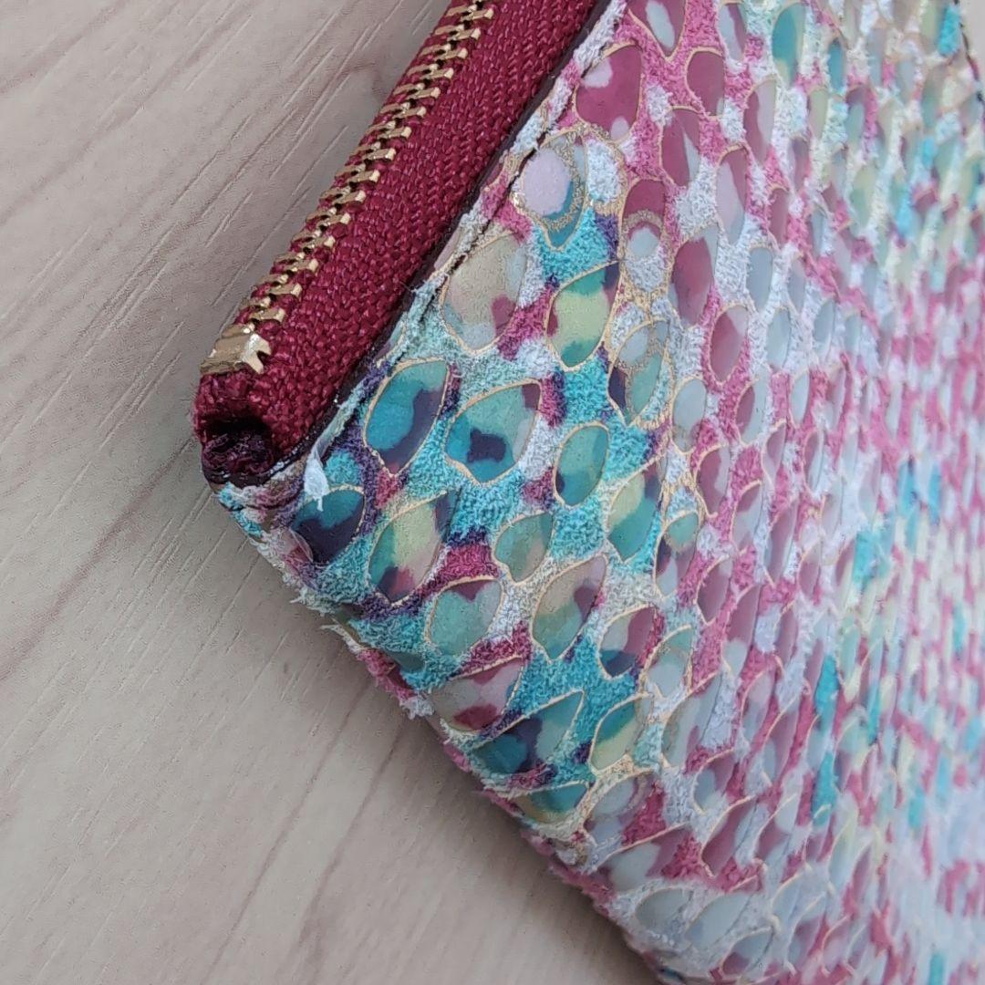 京都工芸品　浪速屋　Ｌ字ファスナー Pigエナメル 長財布