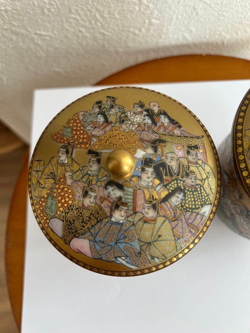 九谷焼　特大組湯呑み　金山小倉百人一首