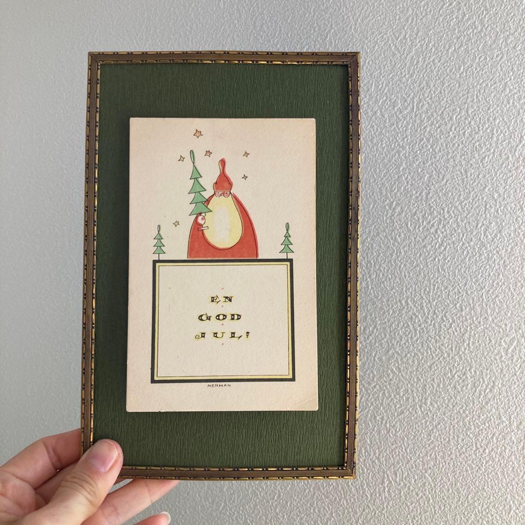 アンティークフレームC★1920年代超希少なエイナルネイマンのサンタカード入り