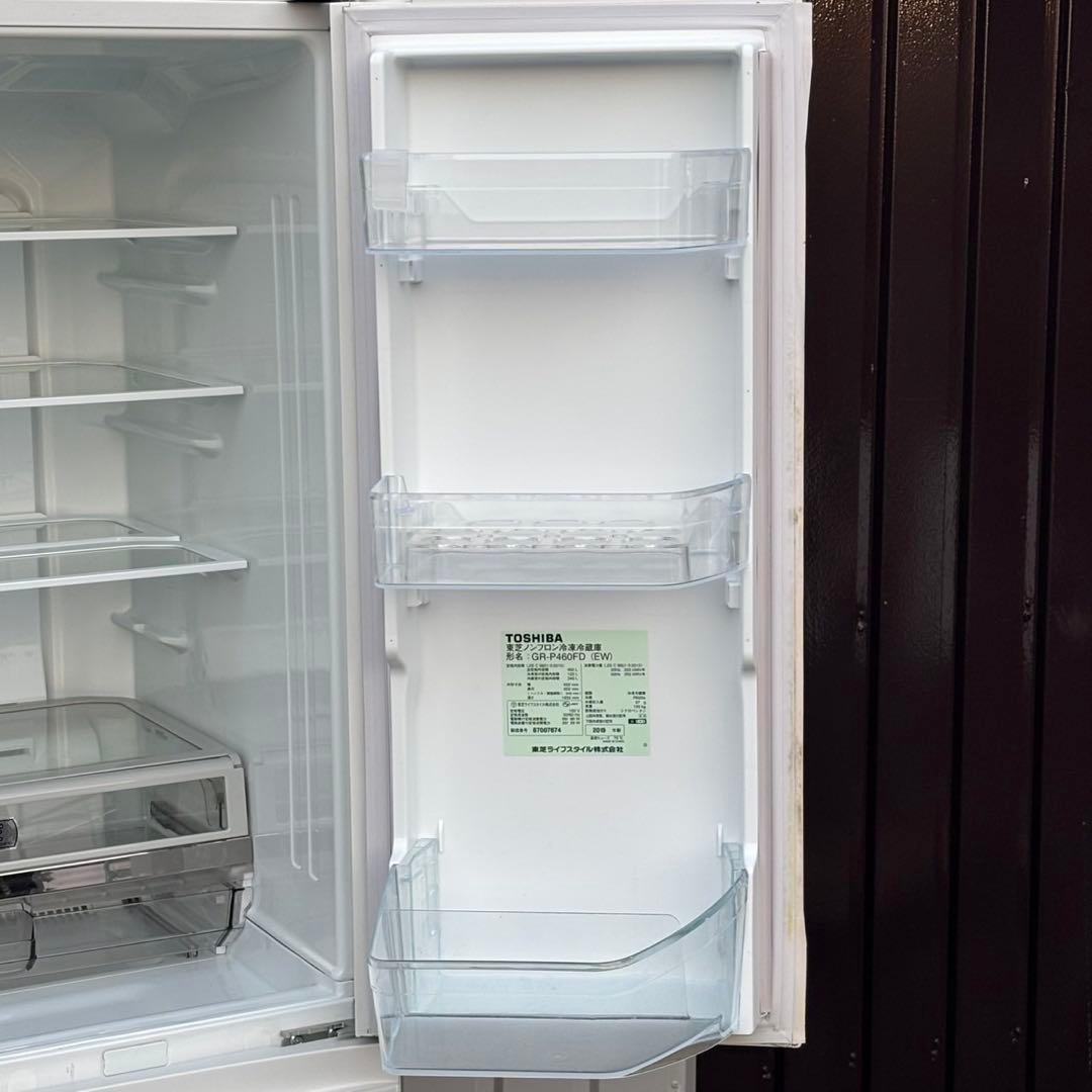 ＊ちゃめ 東芝 462L 6枚ドア 冷蔵庫 GR-P460FD(EW)