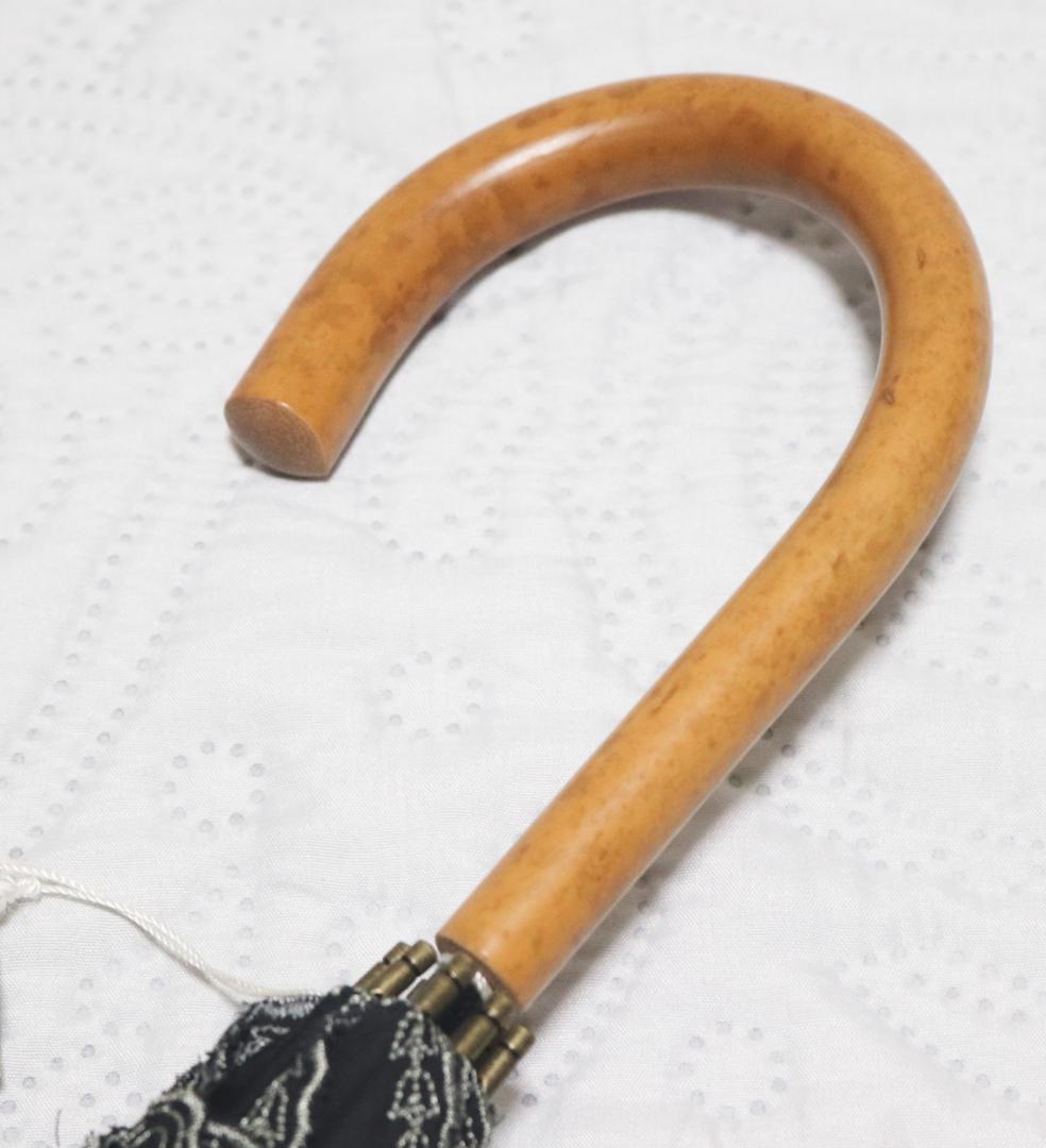 新品タグ付き【フォックスアンブレラ】長傘 英国製 繊細豪華刺繍 高級日傘 黒