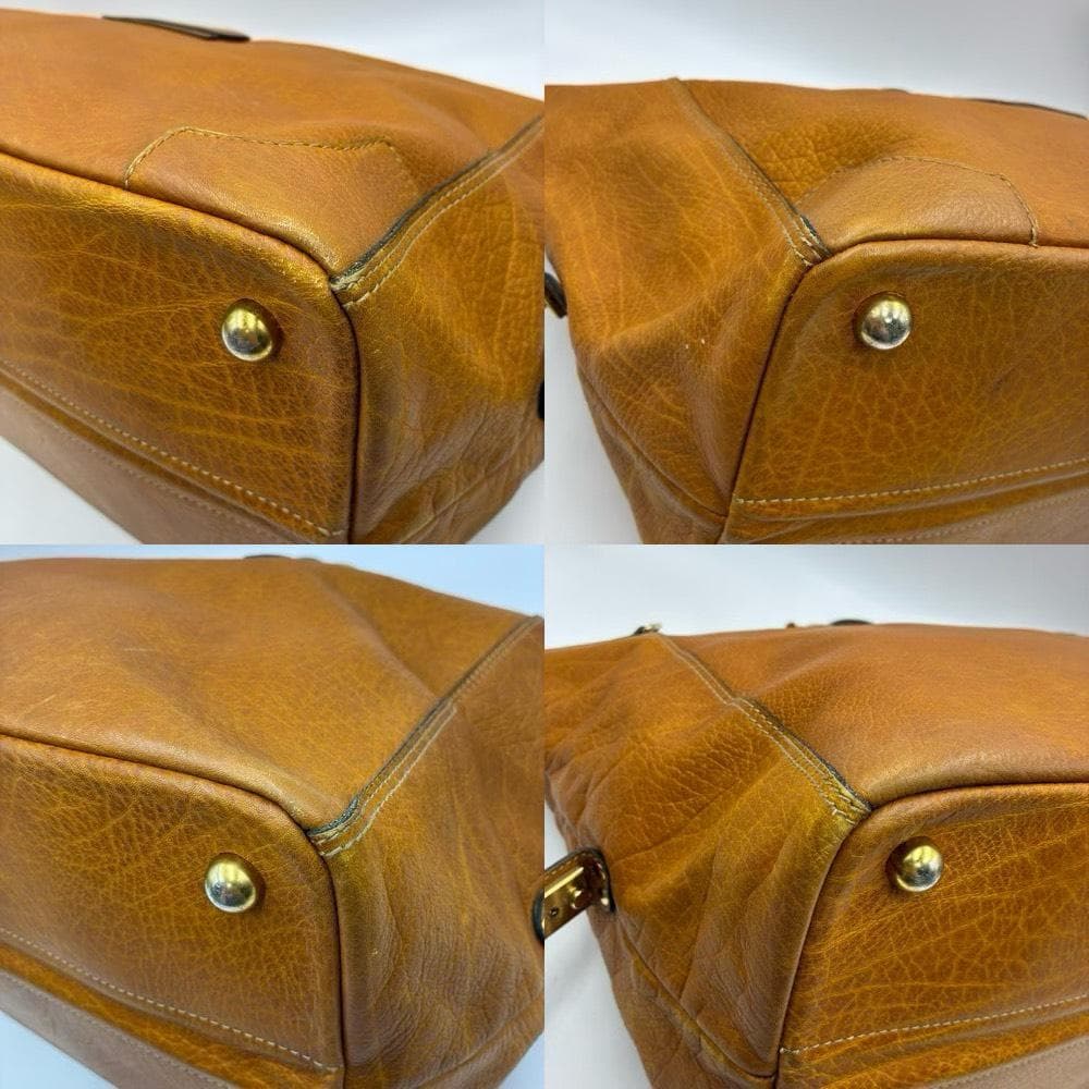 ゴールドファイル 2way ボストンバッグ 大容量 レザー ライトブラウン