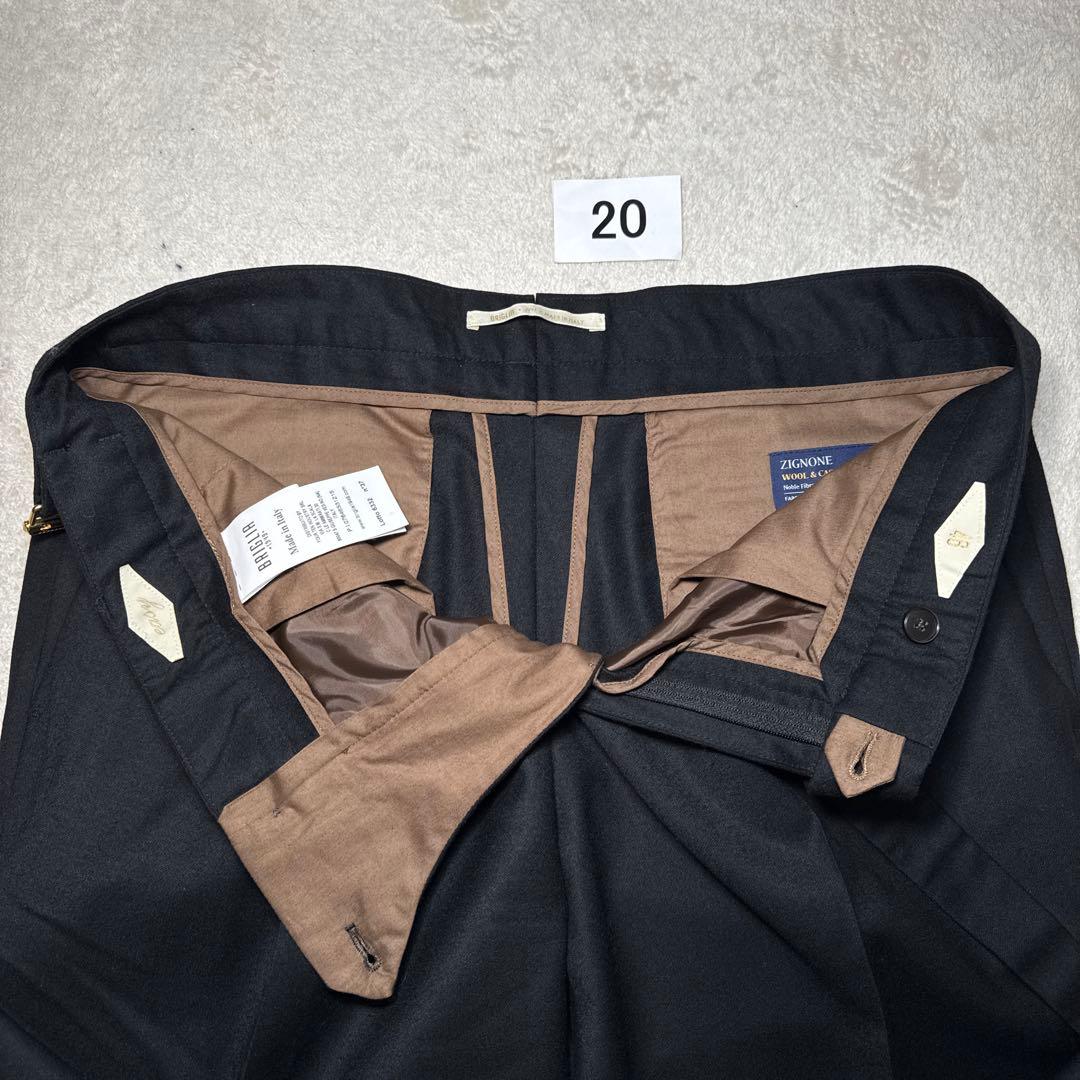 20 未使用　ブリリア　BRIGLIA スラックス　ブラック　カシミア　46