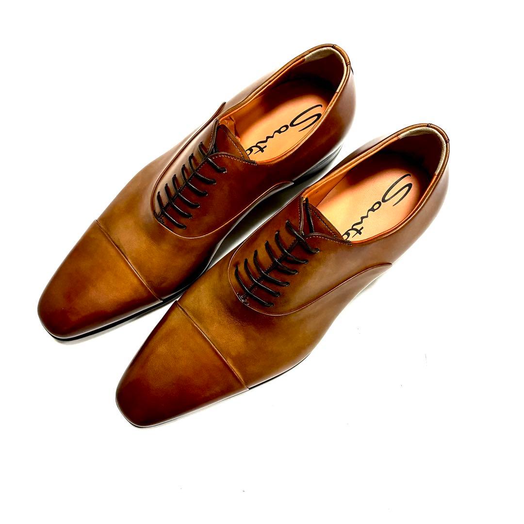 新品SANTONI 最高級ライン18.4万円 パティーヌ ビジネスシューズ