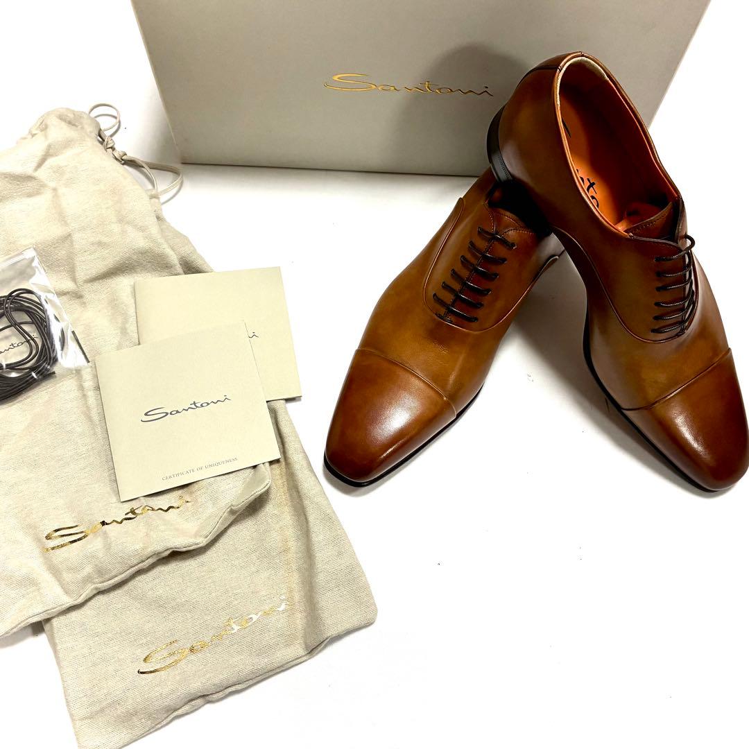 新品SANTONI 最高級ライン18.4万円 パティーヌ ビジネスシューズ