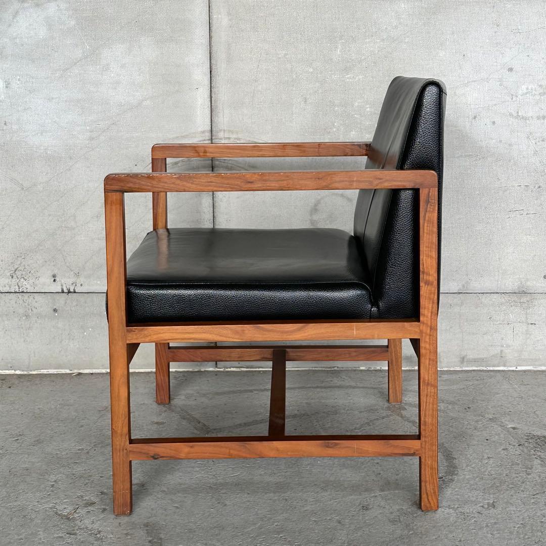 SHIGIYAMA ウォールナット ミッドセンチュリー アームチェア 天然皮革