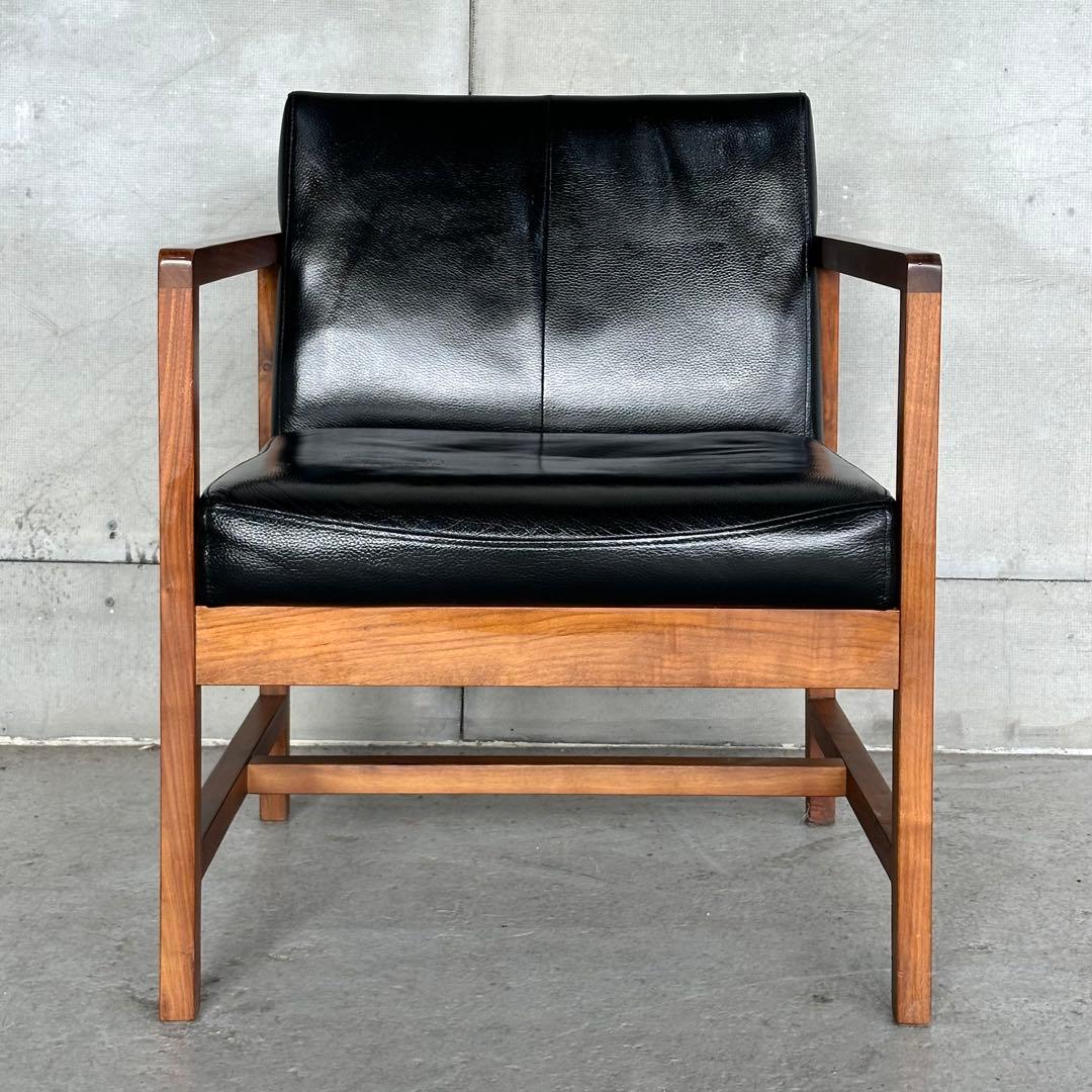 SHIGIYAMA ウォールナット ミッドセンチュリー アームチェア 天然皮革