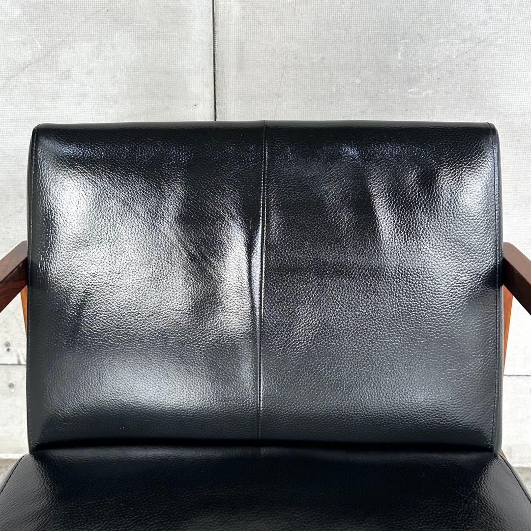 SHIGIYAMA ウォールナット ミッドセンチュリー アームチェア 天然皮革