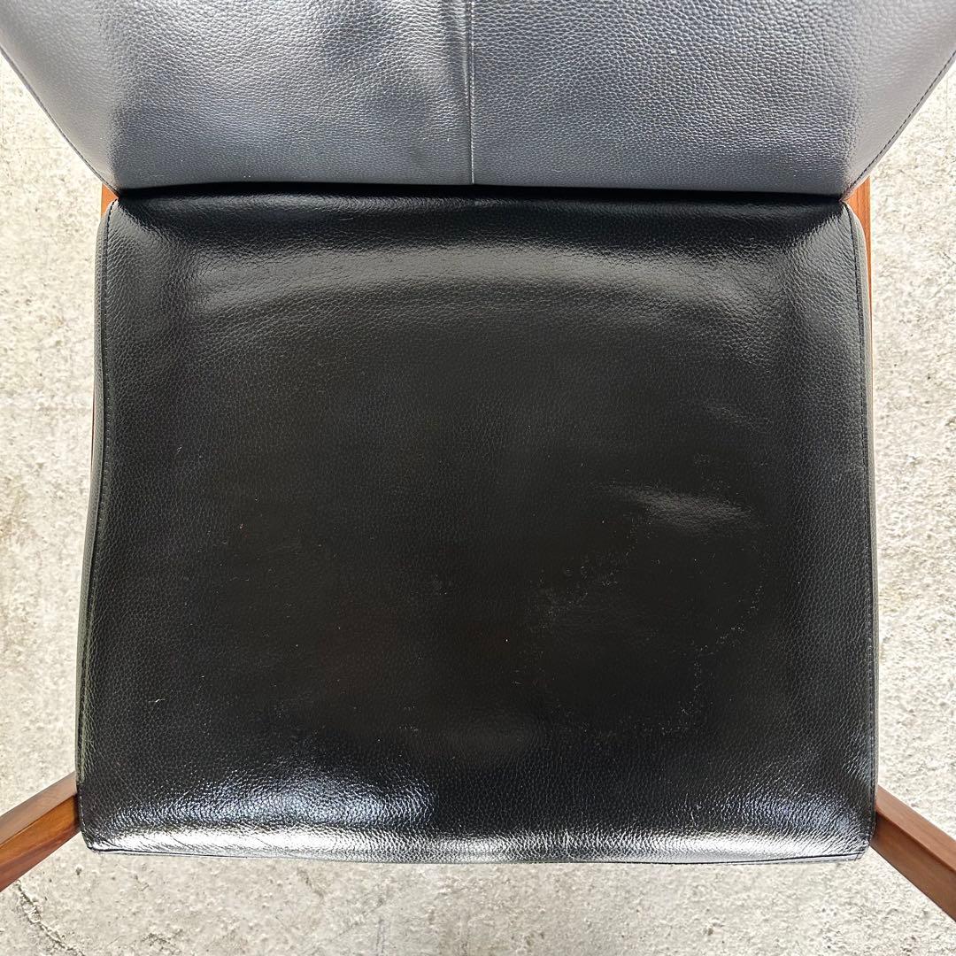 SHIGIYAMA ウォールナット ミッドセンチュリー アームチェア 天然皮革