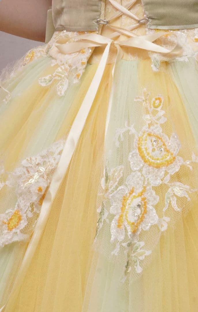 カラードレス　イエローグラデーションドレス