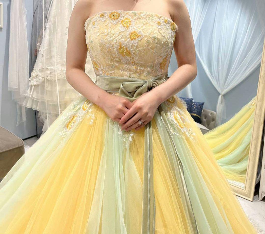 カラードレス　イエローグラデーションドレス