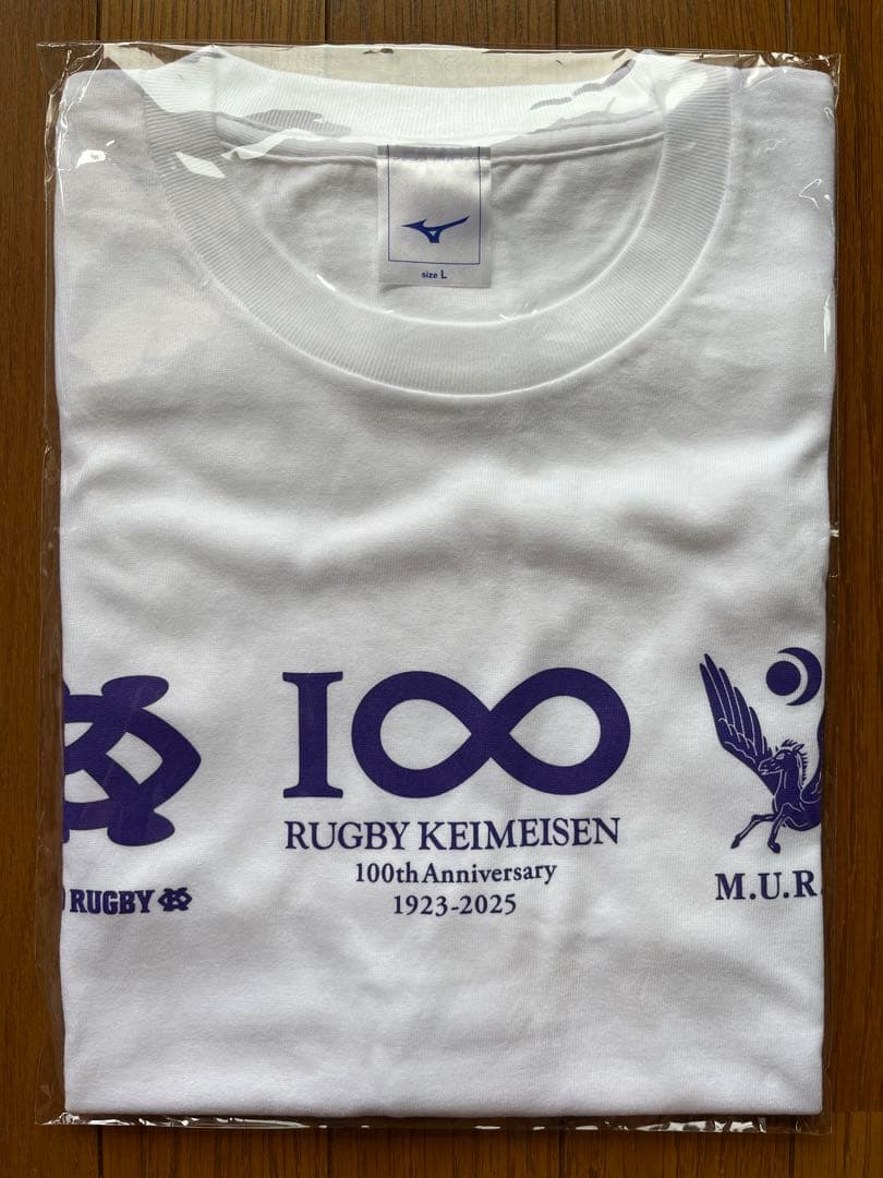 ラグビー慶明戦 第100回記念Tシャツ 慶應義塾大学 ラグビー部 明治大学 L