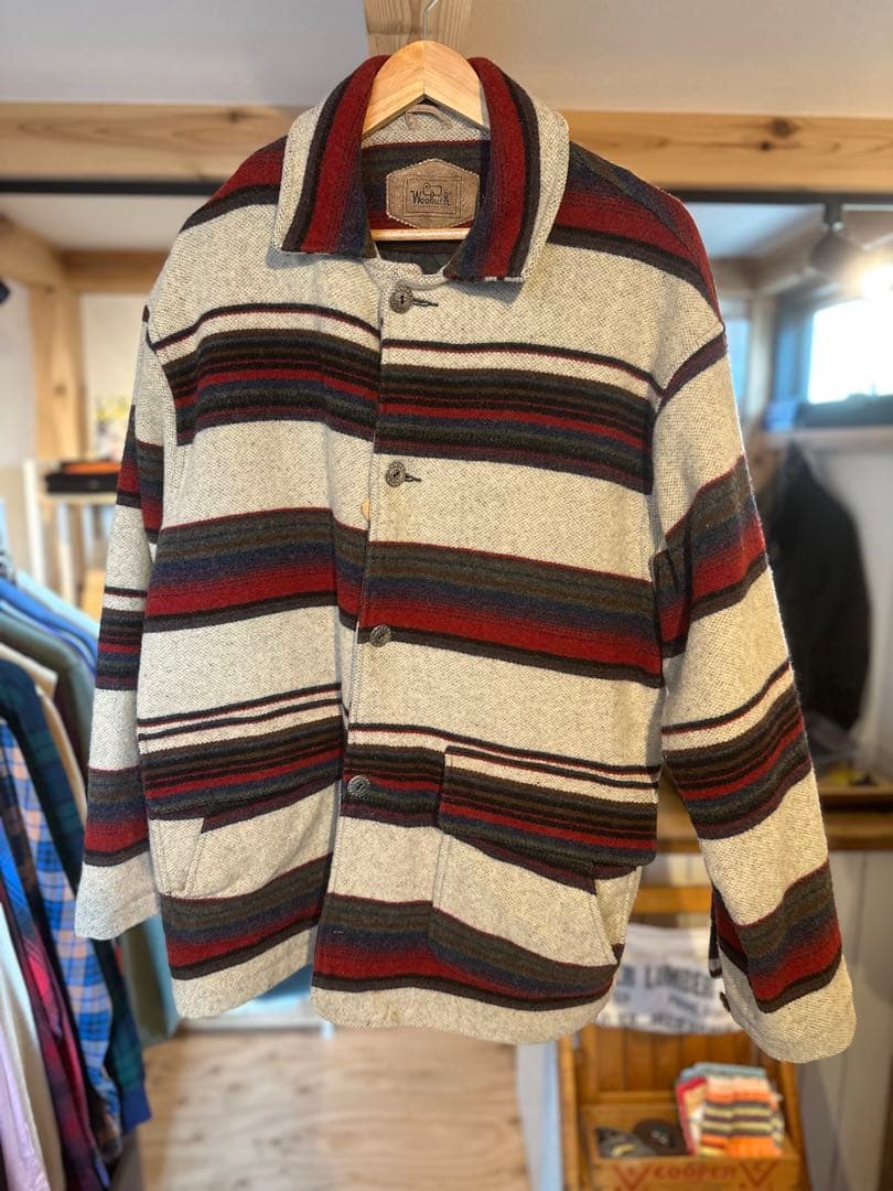 90s woolrich ウールリッチ　ブランケット　ジャケット　usa製