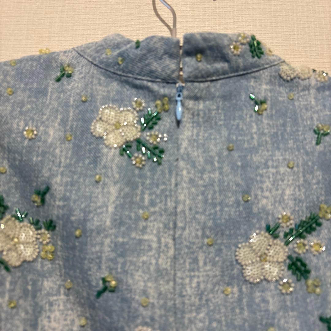 DREAM sister jane ビーズ　デニムトップス