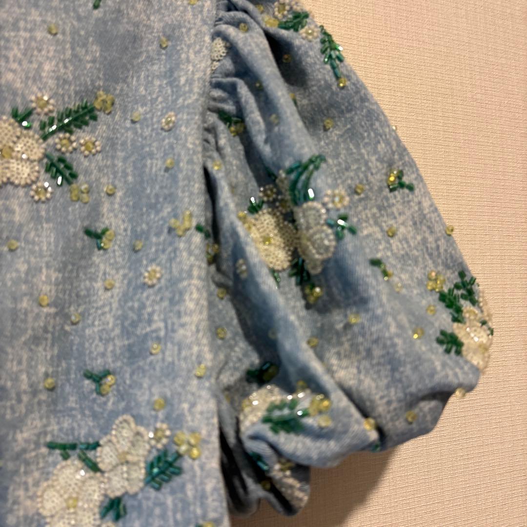 DREAM sister jane ビーズ　デニムトップス