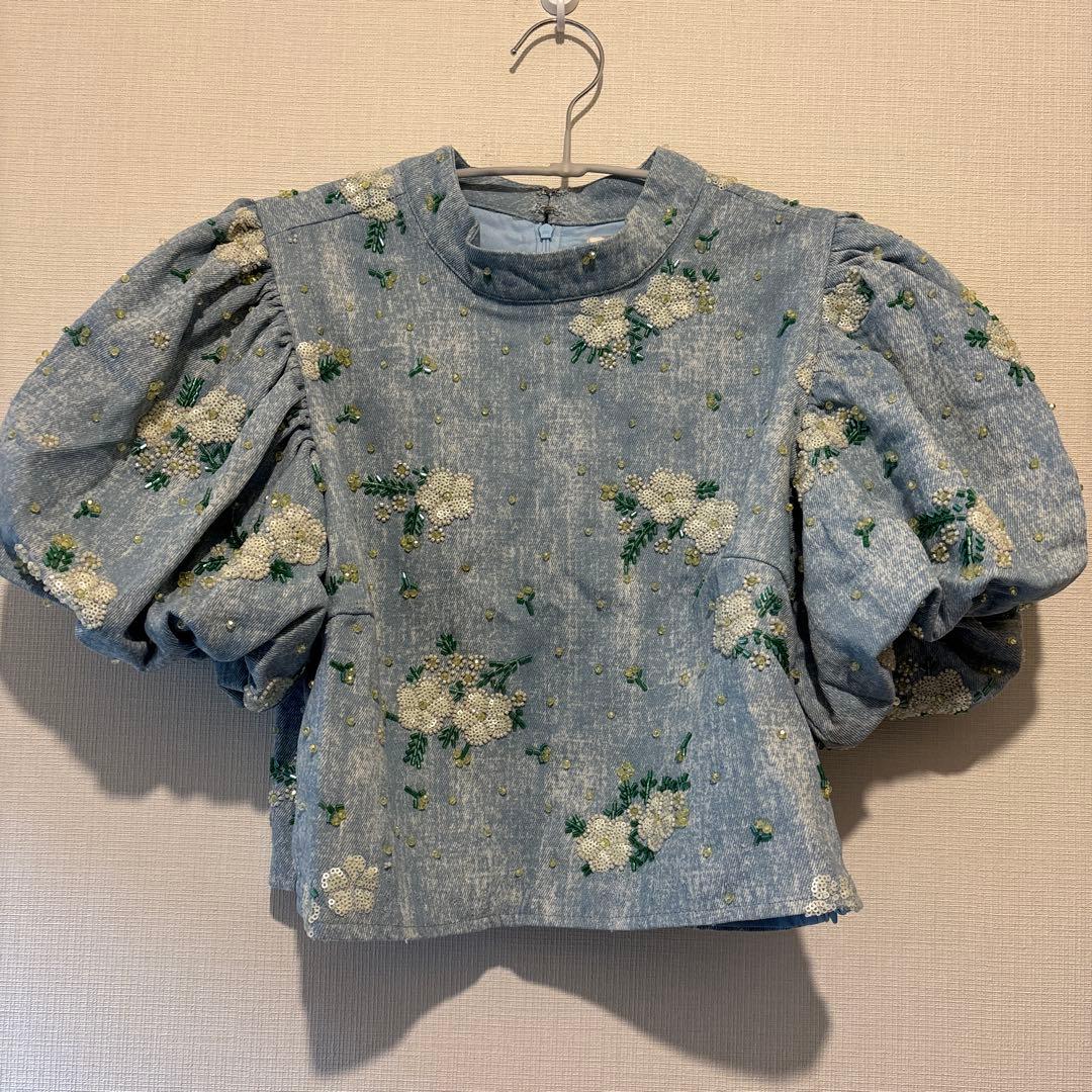 DREAM sister jane ビーズ　デニムトップス