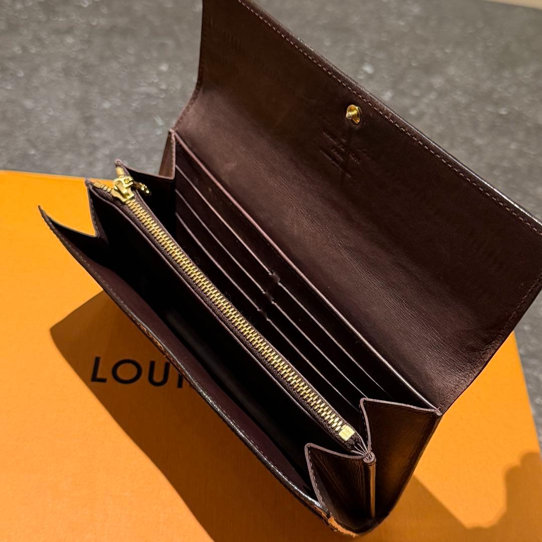 【美品】VUITTON ヴィトン 長財布 ウォレット エナメル ディープカラー