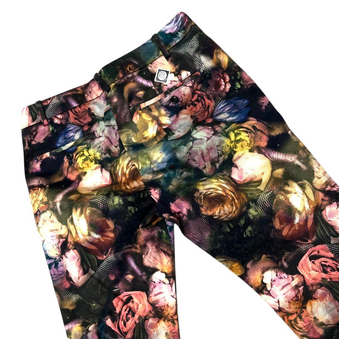 【大きいサイズ】【42】Paul Smith 花柄 ストレッチパンツ レディース