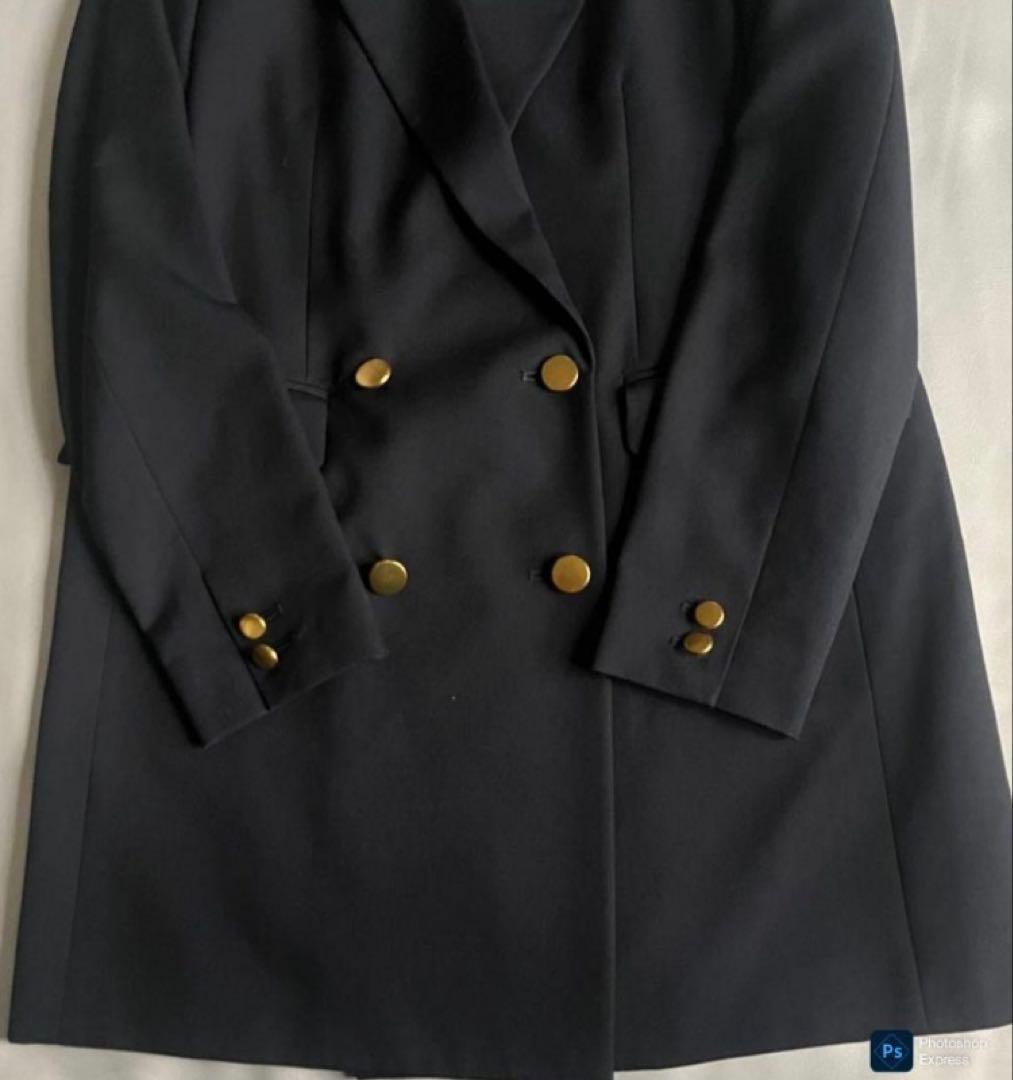 Noble ノーブル★ピークドロングジャケット ダブル　ネイビー 38