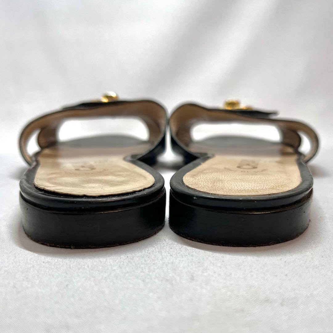 希少⭐︎CHANEL シャネル ココマーク ターンロック サンダル 黒 37.5