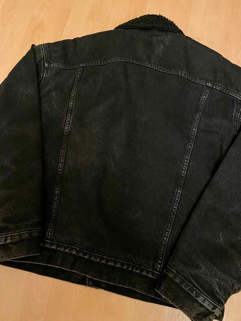希少 90s リーバイス ブラック ボア シェルパ デニム ジャケット 古着