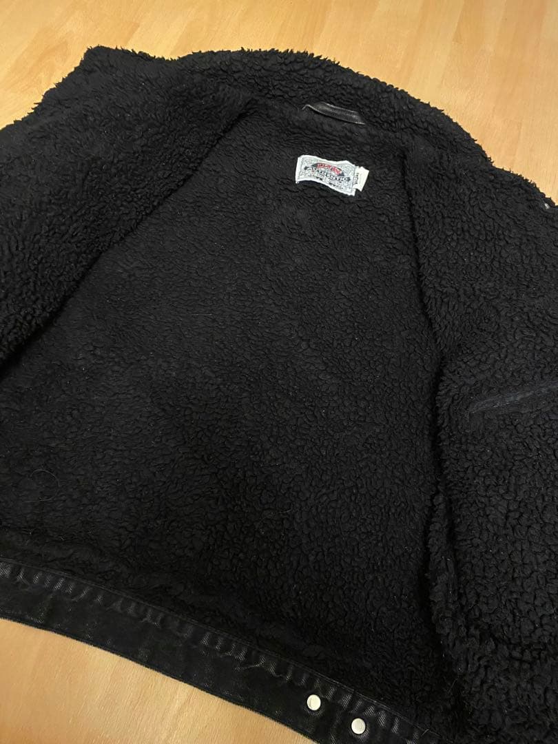 希少 90s リーバイス ブラック ボア シェルパ デニム ジャケット 古着