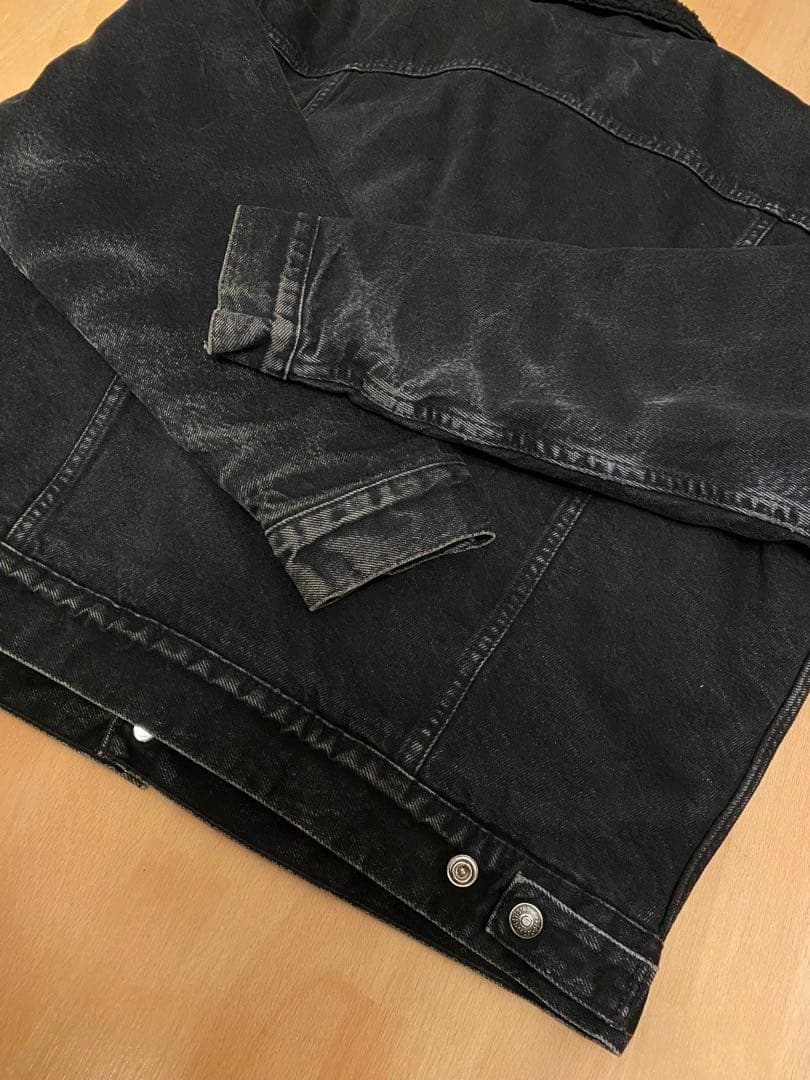 希少 90s リーバイス ブラック ボア シェルパ デニム ジャケット 古着