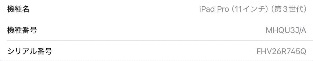 iPadPro11インチ 第3世代 Wi-Fi 256GB