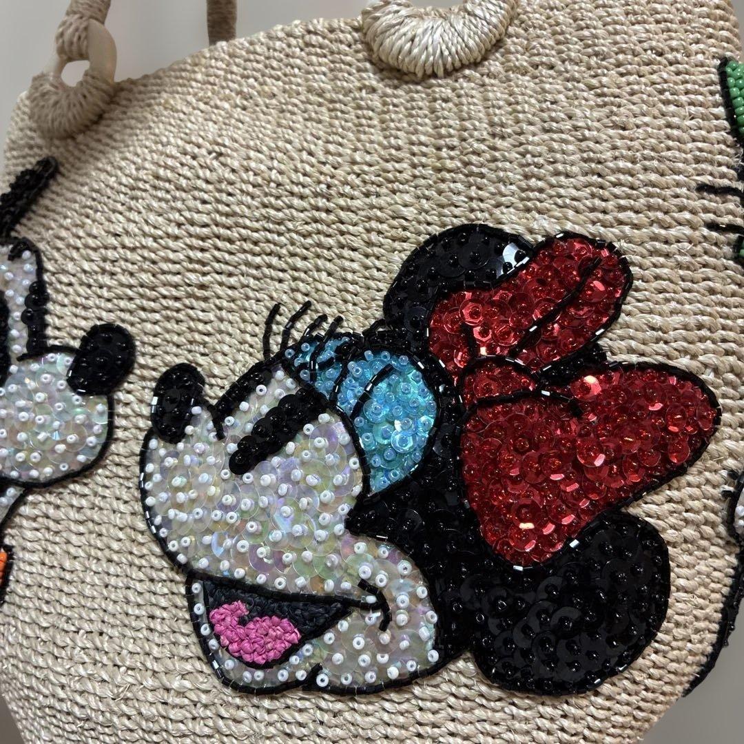 け*マ様 ディズニー　BEAMS ビーズ刺繍 かごバッグ