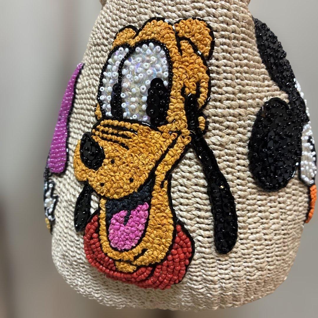 け*マ様 ディズニー　BEAMS ビーズ刺繍 かごバッグ