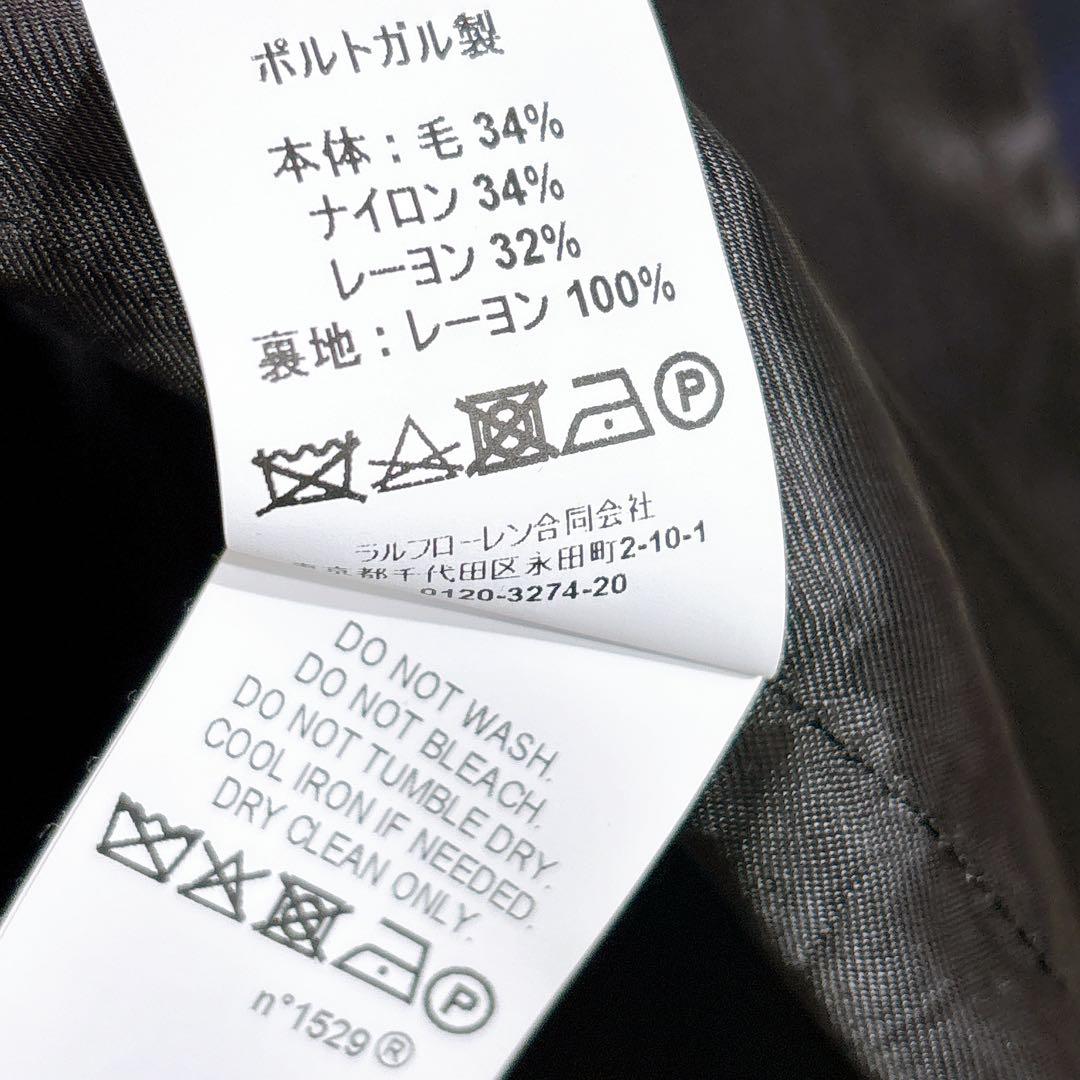 美品◇現行品　ポロラルフローレン　プラッドウールブレンドツイルラップコート
