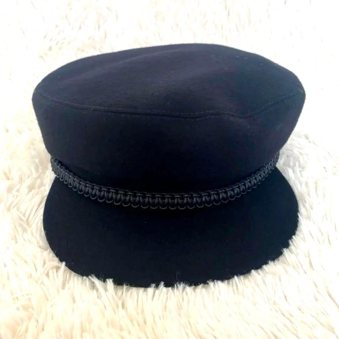 HERMES♡エルメス ドーヴィル 57 カシミヤキャスケット ブラック 帽子