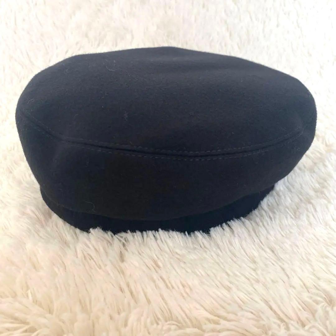 HERMES♡エルメス ドーヴィル 57 カシミヤキャスケット ブラック 帽子