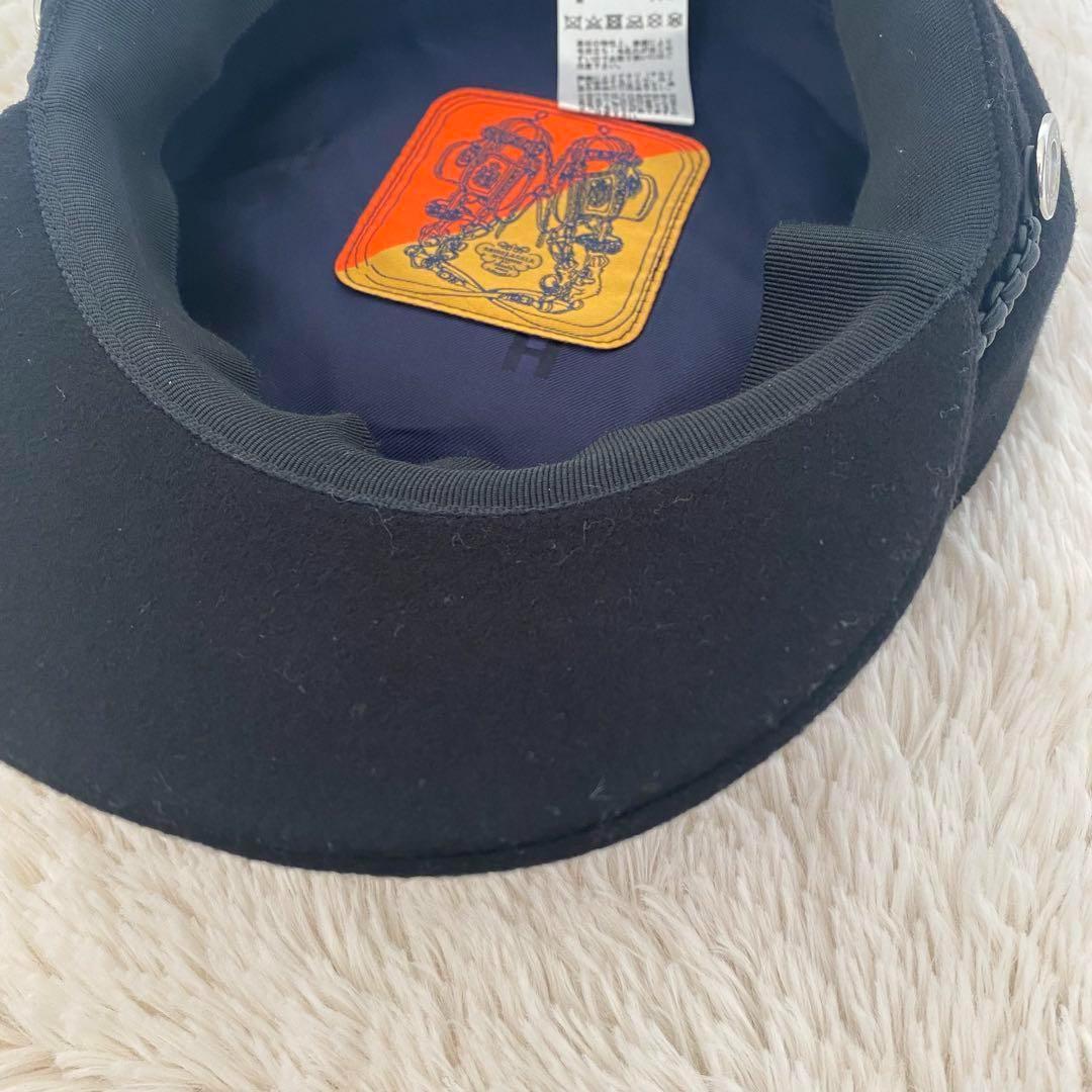 HERMES♡エルメス ドーヴィル 57 カシミヤキャスケット ブラック 帽子