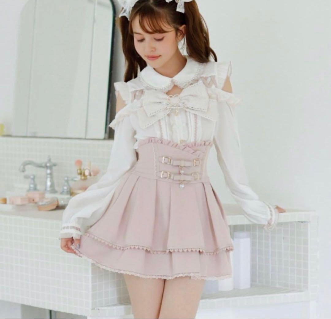 ❤︎LIZLISA 2連リボンベルトスカパン（pink）❤︎