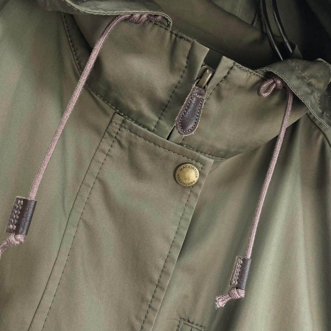 ☆ほぼ未使用☆マッキントッシュフィロソフィー　モッズコート　カーキ　ロゴ刻印