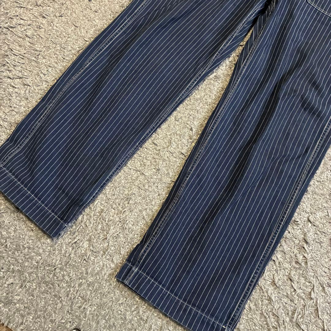 【美品】Schott オールドヒッコリー デニム オーバーオール L ストライプ