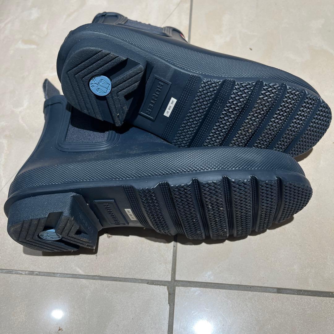 HUNTER ネイビー サイドゴア レインブーツ