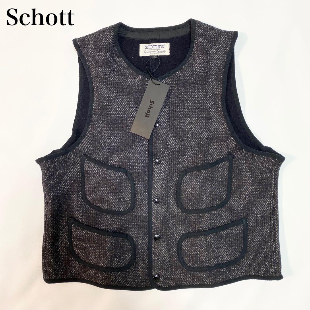 新品タグ付き✨　Schott BEACH CLOTH VEST ウール　XL