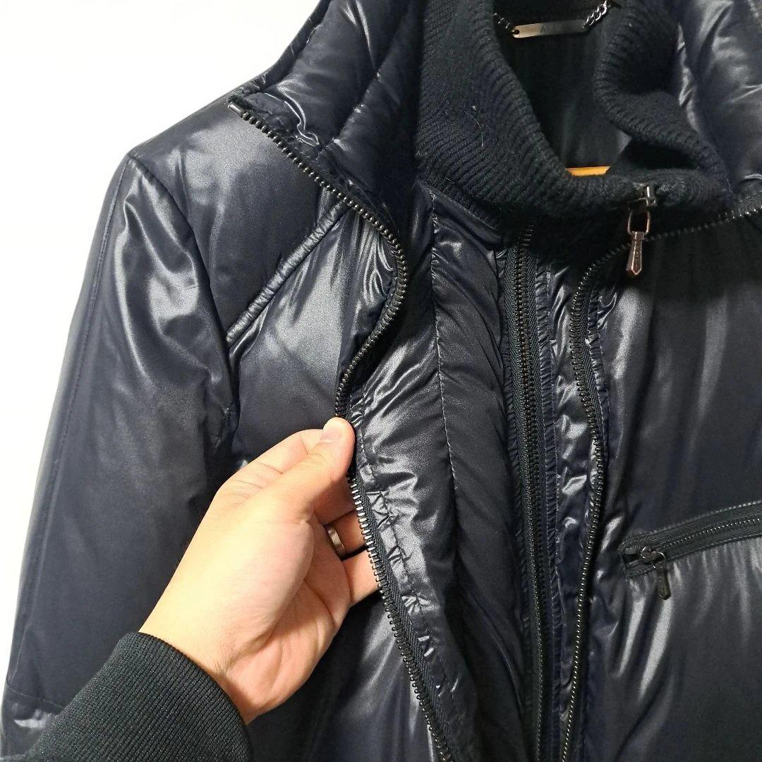 AKM ダウンジャケット L ブラック ダブルジップ riri 日本製