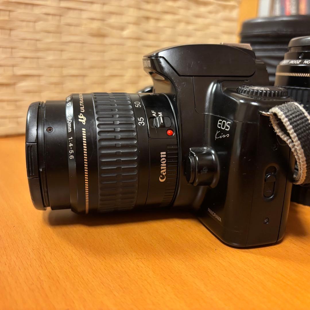 「動作確認済み」Canon EOS KISS フィルムカメラ 望遠レンズ付き