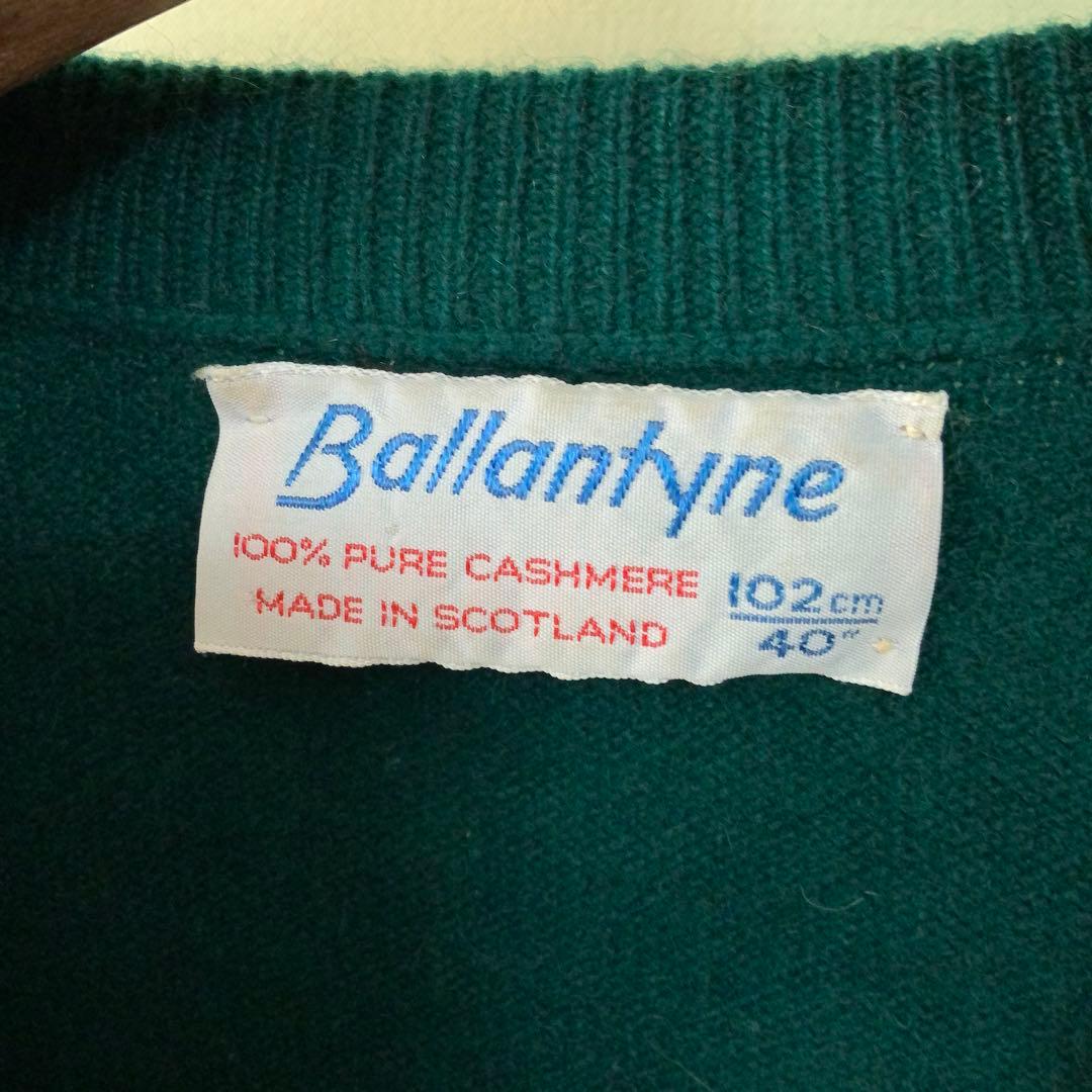 Ballantyne バランタイン カシミヤVネックニット 40英国製 グリーン