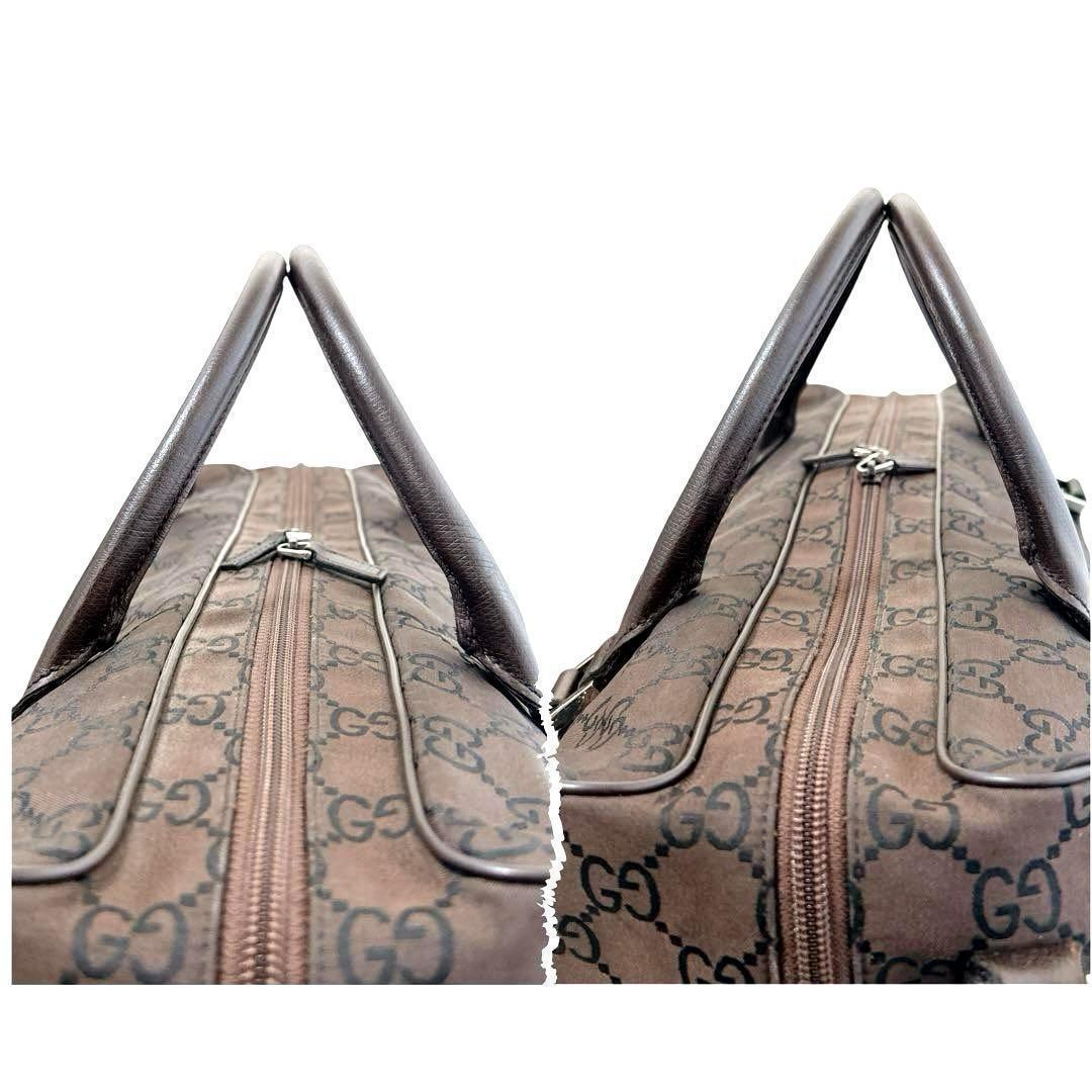 美品GUCCI GGキャンバス ボストンバッグ ショルダーストラップ付き