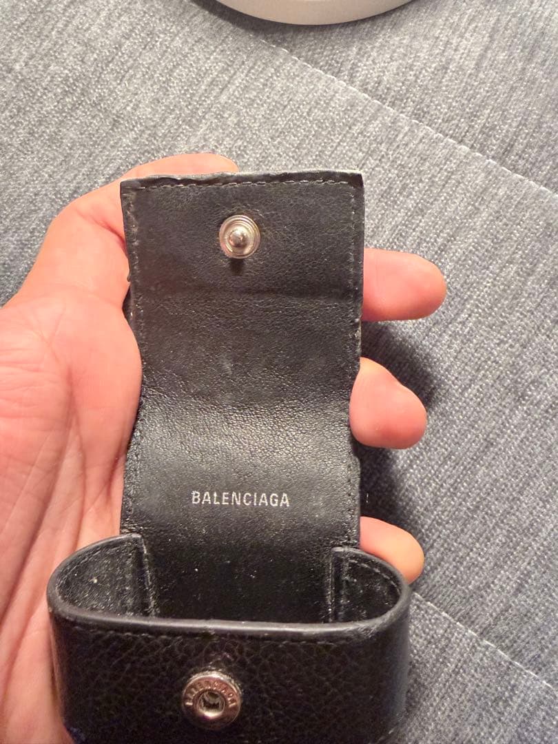 バレンシアガ ブラック レザー AirPods Pro用ケース 黒